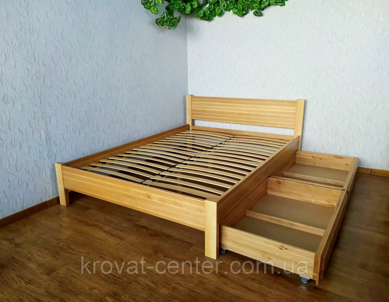 Полуторная кровать для спальни из массива натурального дерева "Эконом" от производителя - фото 4 - id-p61294554