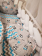 Набір постільної білизни в дитяче ліжечко "Коса" - Бортики / Захист у ліжечко з косичкою