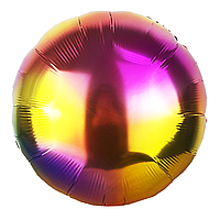 Фольгированный шар круг радужный, 45 см (18'')