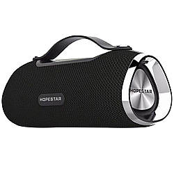 Бездротова портативна Bluetooth стереоколонка Hopestar H40 Чорна (H40 Black)