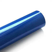 Автомобільна плівка карбон 5D Синя 152х30 см. Синя карбонова плівка 5Д 152х30см