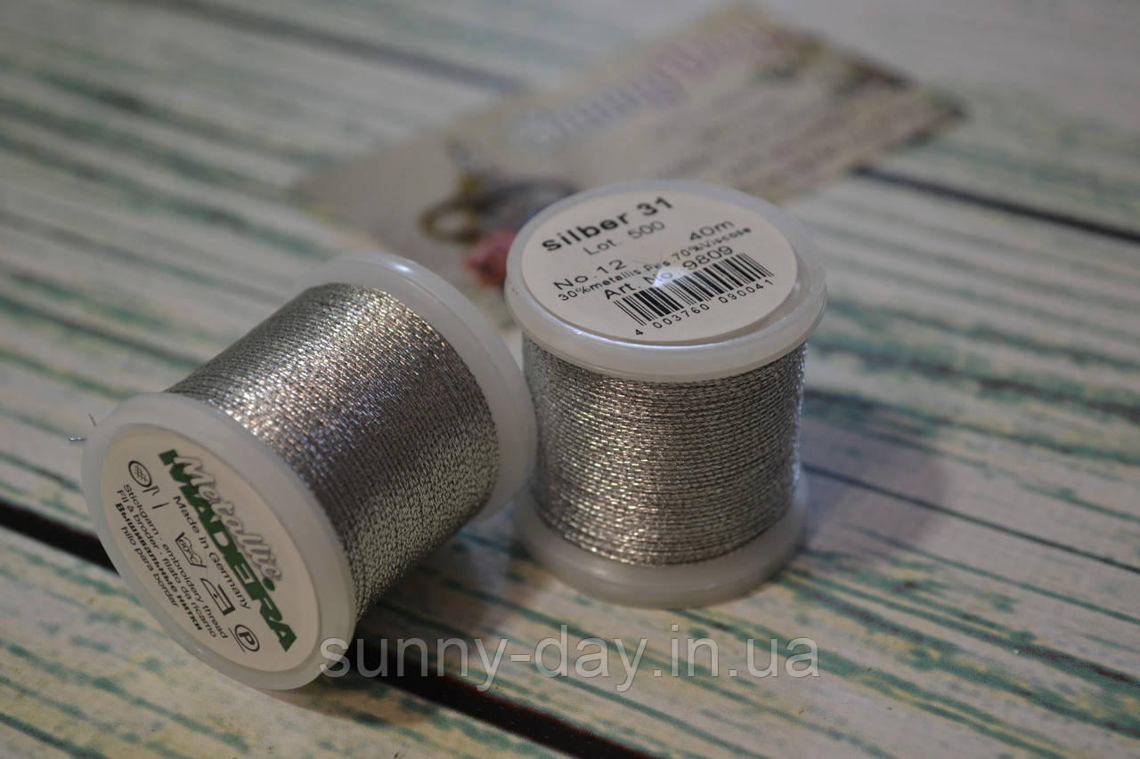 Муліне Madeira Metallic №12, колір - silver 31, фото 1
