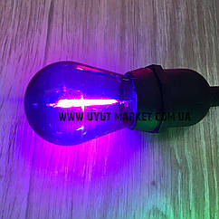Світлодіодна лампочка фіолетова, 1 Вт S14 Е27 для вуличних гірлянд