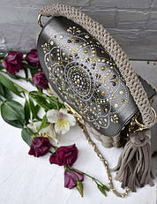 Карамельная сумочка-зефирка с расписным клапаном от Оксаны @valissa.handmade 2