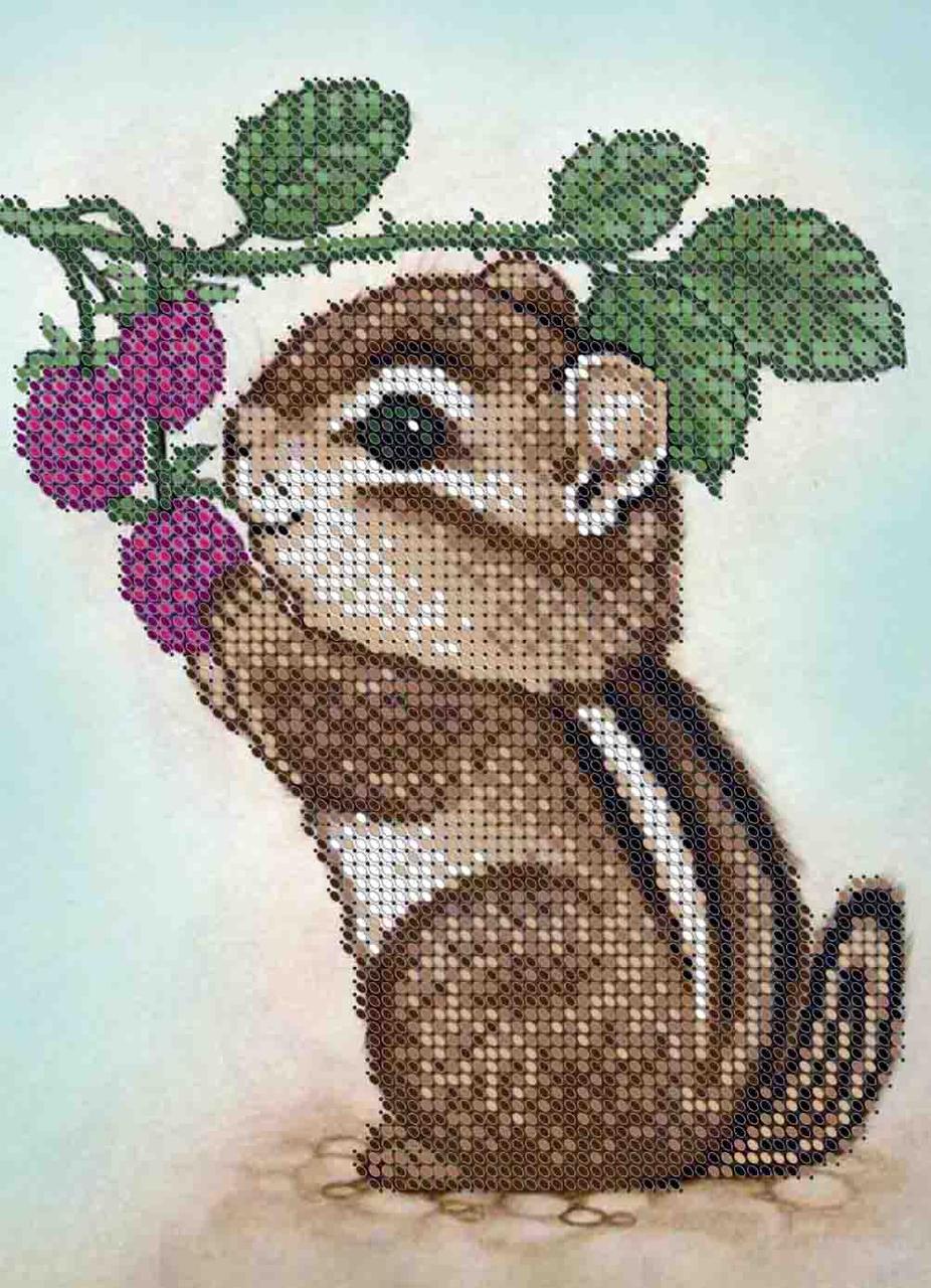 Схема для вишивання бісером на габардині Суслик  А5-Д-272
