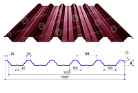 Сталекс Профнастил ПН-44 0,45 PE RAL 3005 Сырье Optima Steel