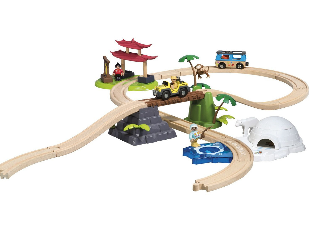 Уцінка!! Дерев'яна залізниця PlayTive Навколо світу 57 ел Німеччина, фото 1