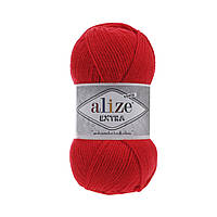 Пряжа Alize Extra 56 красный (Ализе Экстра) пряжа для пинеток, носков, тапочек,подушек, покрывал