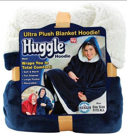 Толстовка-плед із капюшоном HUGGLE HOODIE BLANKET універсальний розмір, фото 3