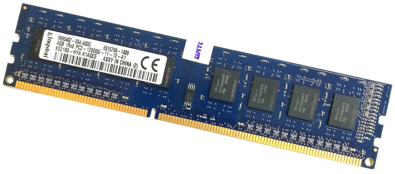 Оперативна пам'ять Kingston DDR3 4Gb 1600MHz PC3-12800U CL11 1R8 (K531R8-HYA) Б/В