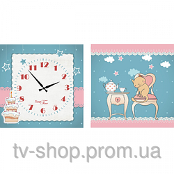 Годинник + матриця на полотні В гостях