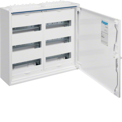 Щит Hager 500x550x161 наружный 72 модуля 3 ряда белые двери