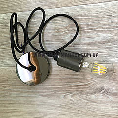 Підвісний світильник під лампу Едісона, Е27 1,5м чорних перлів