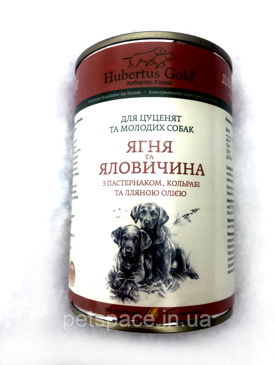 Консервований корм для цуценят Hubertus Gold Ягня, яловичина, пастернак 400г.