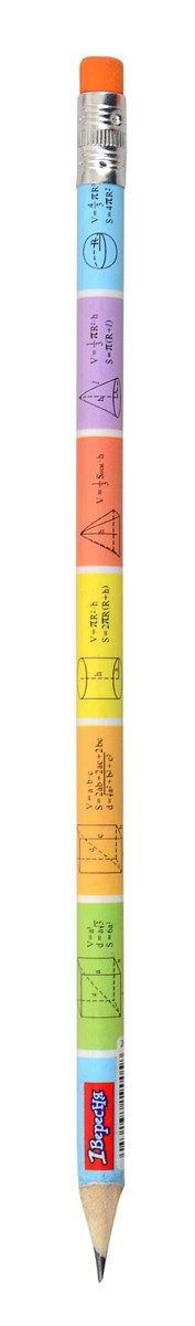 Олівець 1Вересня ч/гр коло. з ласт. в пл. тубі "Стереометрія", 36шт/уп, фото 1