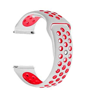 Силиконовый ремешок Sport Nike Style для Xiaomi Amazfit Bip / Lite / 20 мм Белый / Красный 1674P