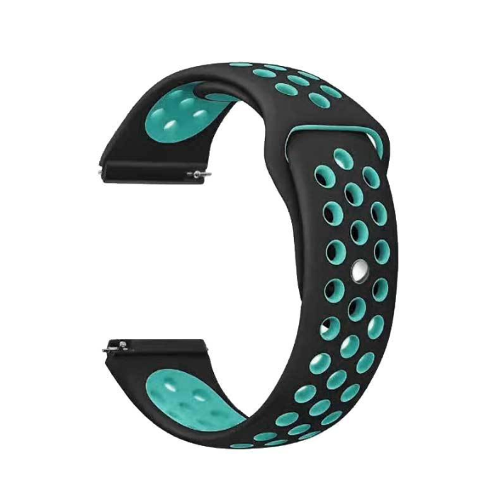 Силіконовий ремінець Sport Nike Style для Xiaomi Amazfit Bip / Lite / 20 мм Чорний / М'ятний 1674P