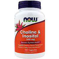 Харчова добавка NOW Foods Choline & Inositol 500 mg 100 VCaps