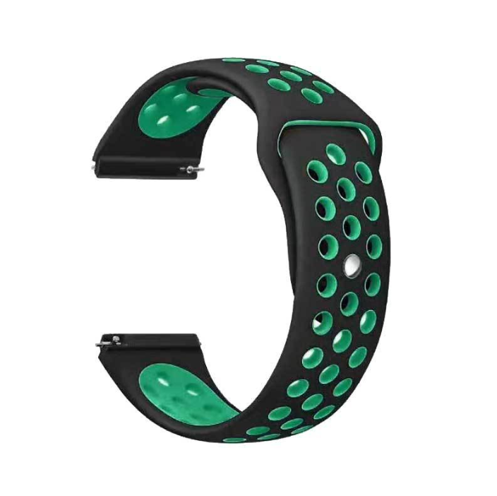 Силіконовий ремінець Sport Nike Style для Xiaomi Amazfit Bip / Lite / 20 мм Чорний / Зелений 1674P