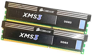 Комплект оперативної пам'яті Corsair DDR3 8Gb (2x4Gb) 1600MHz PC3-12800U CL9 (CMX8GX3M2A1600C9) Б/В