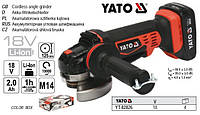 Шліфмашина угловая аккумуляторная YATO 18 В Ø=125 мм YT-82826