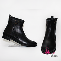 Черевики жіночі демісезонні з натуральної шкіри чорного кольору «Style Shoes», фото 2