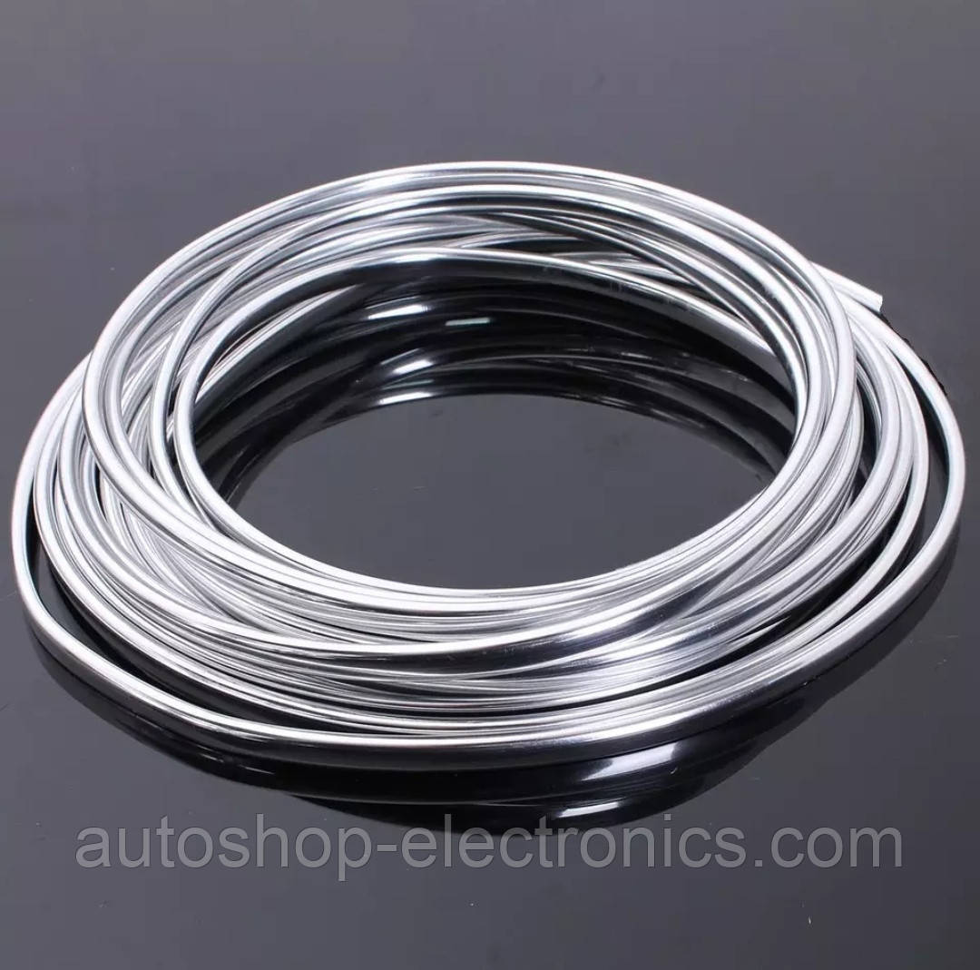 Декоративна молдинг - стрічка / смуга / нитка / для тюнінга салону - ХРОМ, фото 1