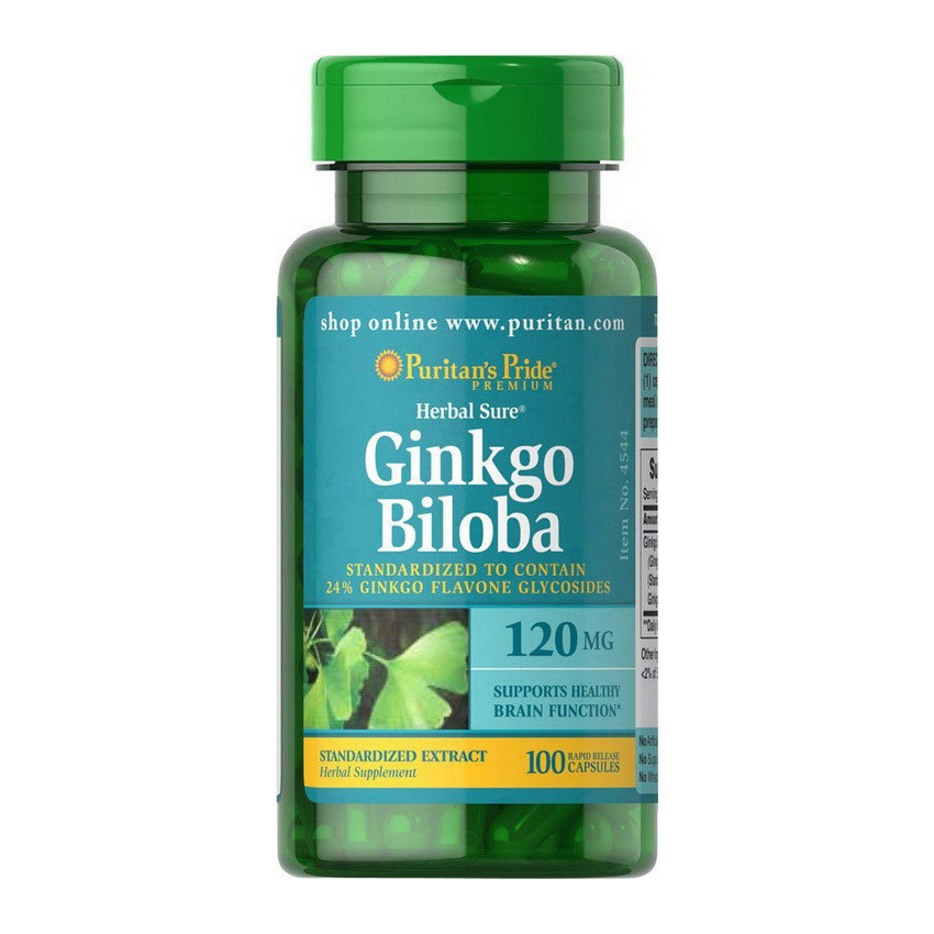 Екстракт Гінкго Білоба Puritan's Pride Ginkgo Biloba 120 mg 100 caps
