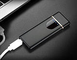 Електрична спіральна сенсорна запальничка USB 5448 Black, фото 3