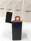 Електрична спіральна сенсорна запальничка USB 5448 Black, фото 5