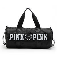 Сумка женская PINK в стиле Victoria's Secret дорожная спортивная для фитнеса (черная)