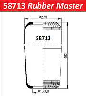 Пневмоподушка (чулок) 713N Volvo 6797169, 1622116 Rubber-Master