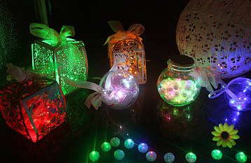 Світлодіодний Диско-кулька LED MINI PARTY LIGHT, світні кульки перемикач повітряна куля ліхтарик для зду