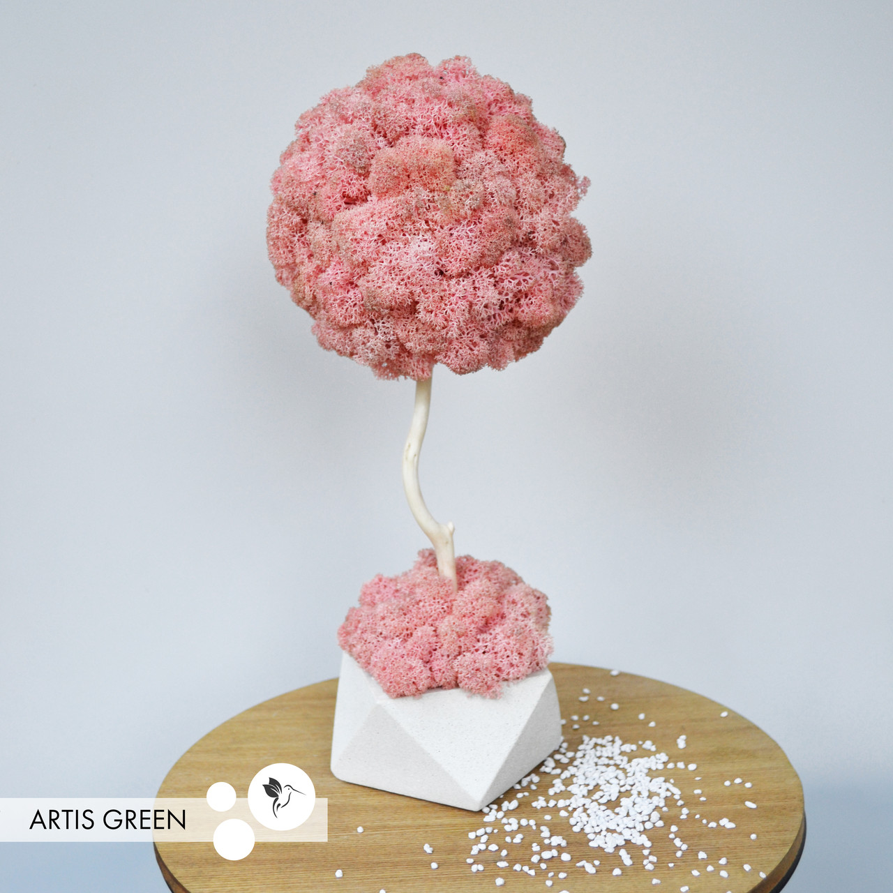 Декоративне дерево зі справжнім мохом Fresh Coral, топіарій 30 cm, T26