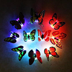 Нічник метелик кольорові світлові наклейки на стіну з метеликом Легке встановлення нічник для дому 1 шт.