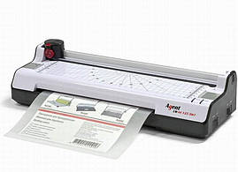 Ламінатор Agent LM-A4 3-в-1 - 125 (резак, 3 вида різки + закруглювач віглів). Формат А4. Плівка - 75-125 мк. Фото, холодне