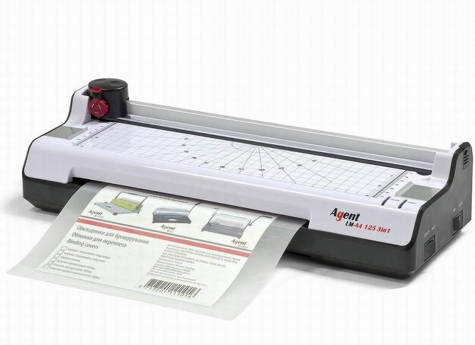 Ламінатор Agent LM-A3 125 3-в-1 (резак, 3 вида різки + закруглювач віглів). Формат А3. Плівка - 75-125 мк.  Фото, холодне, фото 1
