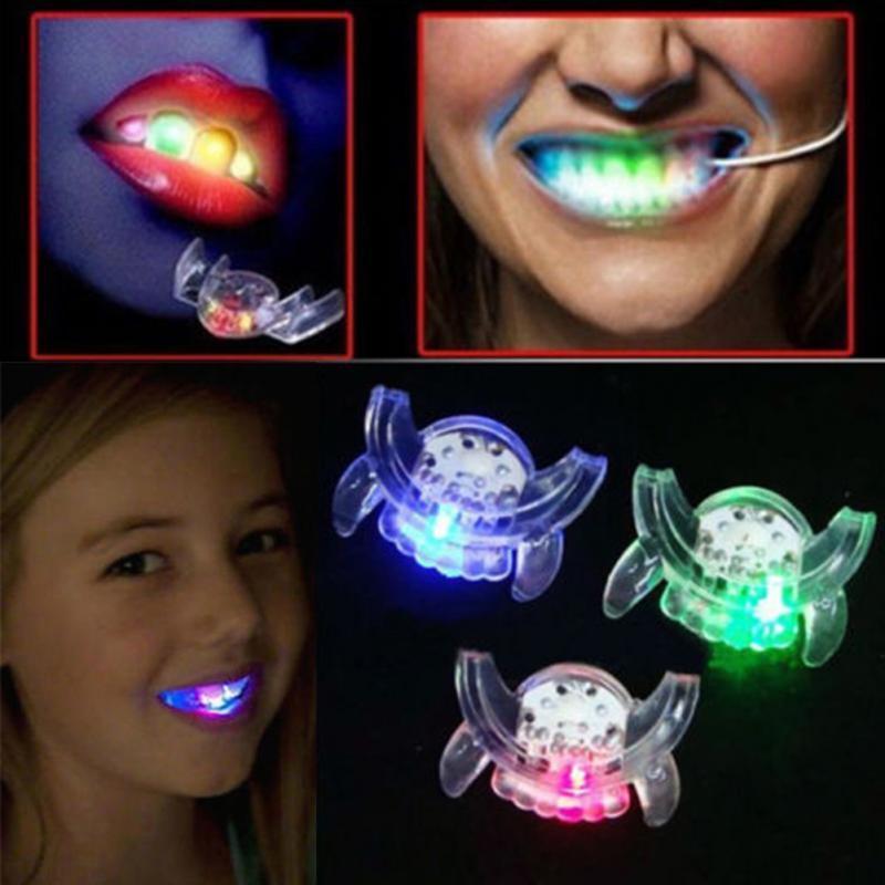 Мигающая светодиодная капа вставляется в рот вечерняя подсветка зубов для хэллоуина RAVE Мигающий светодиодная - фото 3 - id-p1048343318
