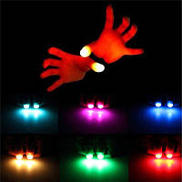 Волшебный палец с разноцветный светодиодный наконечник свет Иллюзия мягкий стандартный размер 2 шт комплект 1