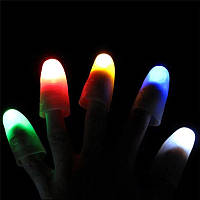 Волшебный палец с разноцветный светодиодный наконечник свет Иллюзия мягкий стандартный размер 2 шт комплект 1