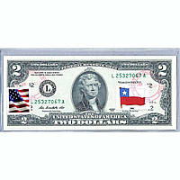 Банкнота США 2 08 2013 з друком USPS, прапор Чилі, Gem UNC
