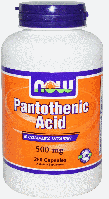 Пантотеновая кислота Витамин Б-5 Now Foods Pantothenic Acid 500 mg 250 Caps