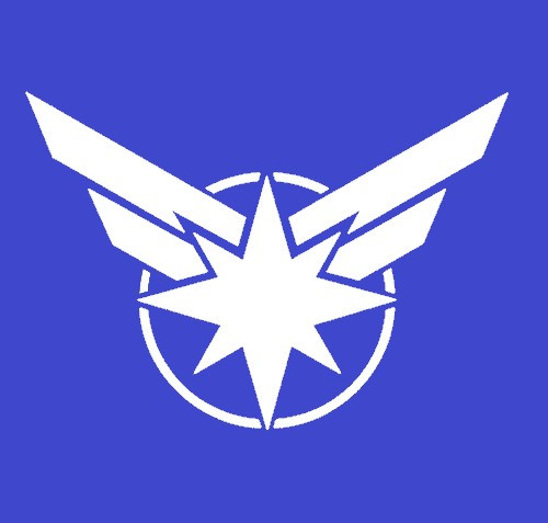 Трафарет для тату Капитан Марвел (логотип) 5 на 5 см (ID#1048398546 ...