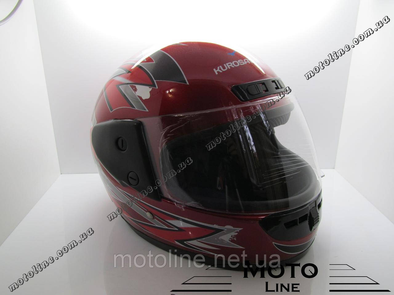 Шолом 101/501 (закритий/біле скло) червоний Kurosawa Mototech