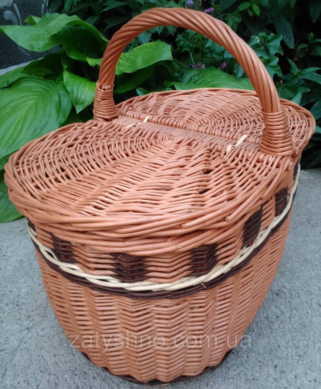 Плетений кошик пікнік овальний