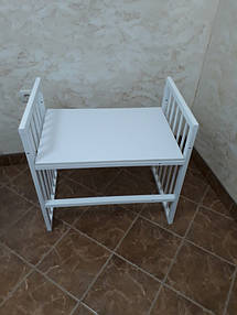 Детская кроватка белая с матрасиком трансформером и маятником 4