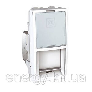 Розетка комп'ютерна RJ-45 (кат.5e) (1-мод), біла. Unica MGU3.410.18
