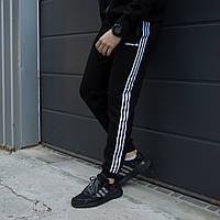 Штаны зимние Adidas black с начесом мужские