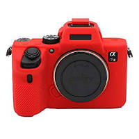 Защитный силиконовый чехол для фотоаппаратов SONY A7 III, A7r III, A7s III, A9 - красный