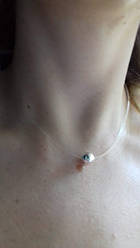 Кольє невидимка зі срібною кулькою 8мм